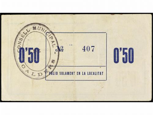 CATALUNYA. 0, 50 Pessetes. Agost 1937. C.M. de CALDERS. AT-5