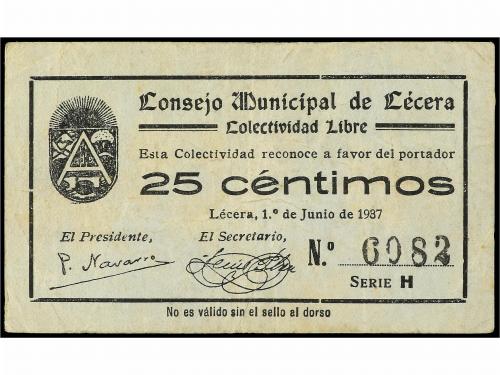 ARAGÓN-FRANJA DE PONENT. 25 Céntimos. C.M. de LÉCERA (Zarago