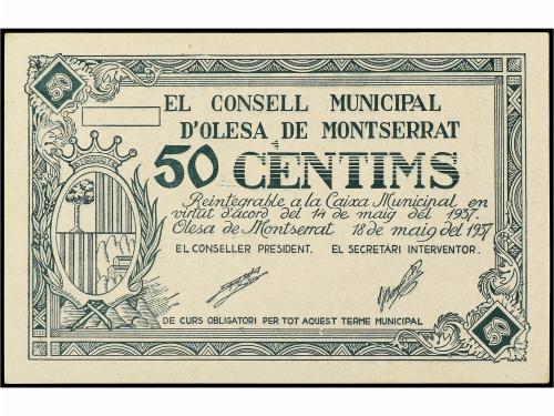 CATALUNYA. 50 Cèntims. 18 Maig 1937. C.M. de OLESA DE MONTSE