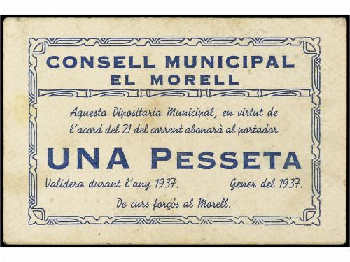 CATALUNYA. 1 Pesseta. Gener 1937. C.M. d´ EL MORELL. (Levísi