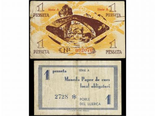 CATALUNYA. Lote 2 billetes 1 Pesseta. S/F y Juny 1937. C.M. 