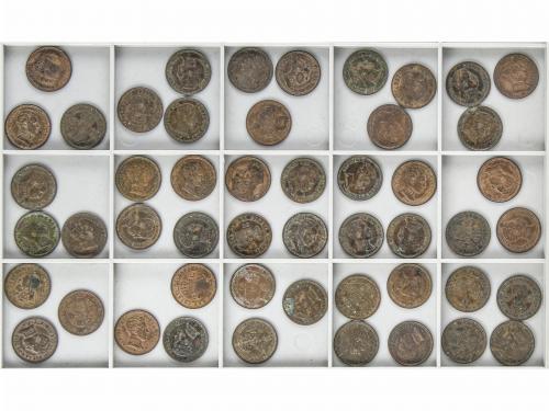 ALFONSO XIII. Lote 50 monedas 2 Céntimos. 1905 (*05). S.M.-V