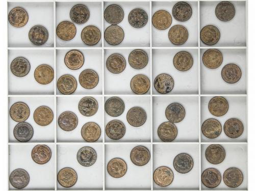 ALFONSO XIII. Lote 50 monedas 2 Céntimos. 1911 (*11). P.C.-V