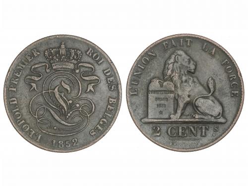 BÉLGICA. 2 Cents. 1852. LEOPOLD I. AE. Ø 3, 75 mm. KM-4.2. M