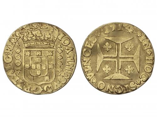 PORTUGAL. 1.000 Reis. 1714. JOAO V. 1,9 grs. AU. Fr-98; KM-1