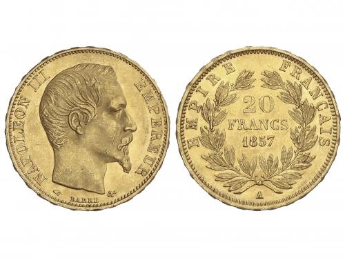FRANCIA. 20 Francs. 1857-A. NAPOLEÓN III. PARIS. 6,42 grs. A