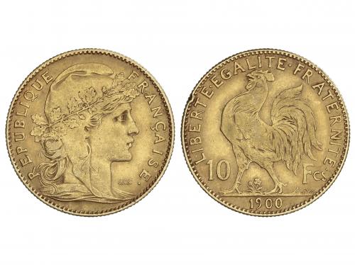 FRANCIA. 10 Francs. 1900. III REPUBLIQUE. 3,22 grs. AU. Fr-5