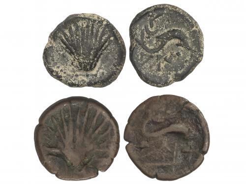 MONEDAS HISPÁNICAS. Lote 2 monedas Cuadrante. 170-20 a.C. AR
