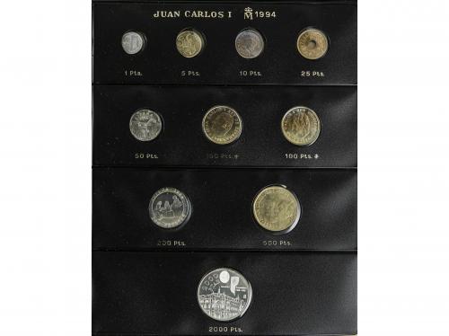 JUAN CARLOS I. Lote 129 monedas. 1989 a 2000. Restos final d