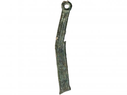 CHINA. Moneda cuchillo. 400-200 a.C. DINASTÍA ZHOU. 16,45 gr