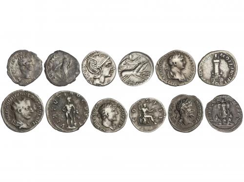 IMPERIO ROMANO. Lote 6 monedas Denario. FLAMINIA, ADRIANO, G