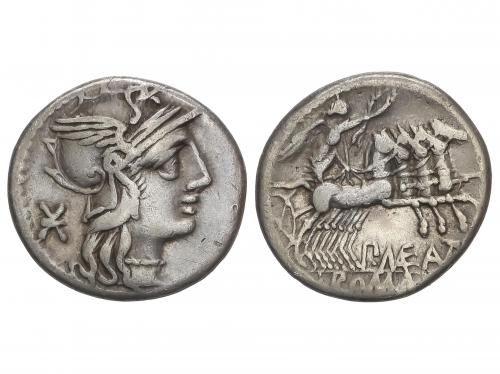 REPÚBLICA ROMANA. Denario. 132 a.C. MAENIA. Publius Maenius 