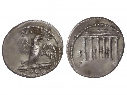 REPÚBLICA ROMANA. Denario. 43 a.C. PETILLIA. Petillus Capito