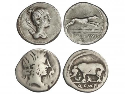 REPÚBLICA ROMANA. Lote 2 monedas Denario. 81 d.C. CAECILIA, 