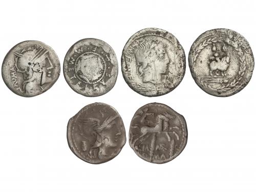 REPÚBLICA ROMANA. Lote 3 monedas Denario. 127 a.C, 85 a.C, 1