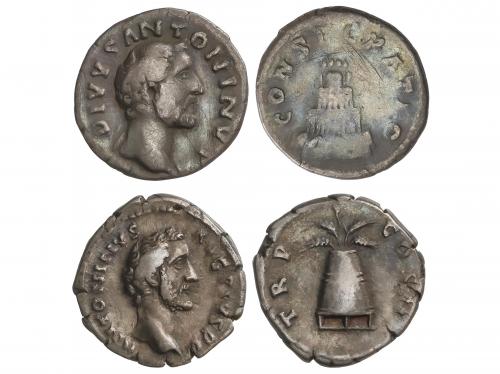 IMPERIO ROMANO. Lote 2 monedas Denario. Acuñadas el 139-161 