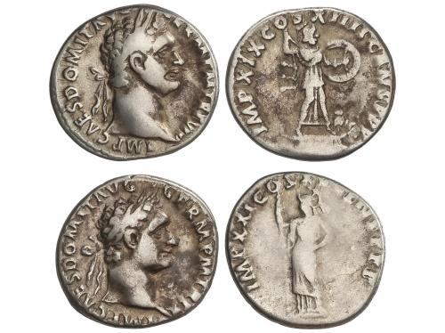 IMPERIO ROMANO. Lote 2 monedas Denario. Acuñadas el 85-89 d.