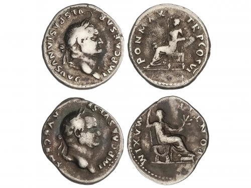IMPERIO ROMANO. Lote 2 monedas Denario. Acuñadas el 69-73 d.