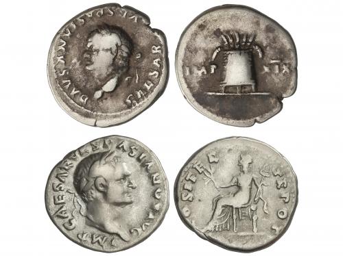 IMPERIO ROMANO. Lote 2 monedas Denario. Acuñadas el 69-79 d.