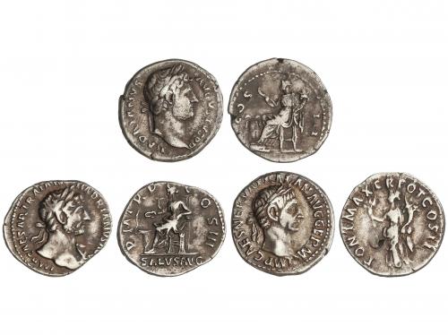 IMPERIO ROMANO. Lote 3 monedas Denario. TRAJANO, ADRIANO (2)