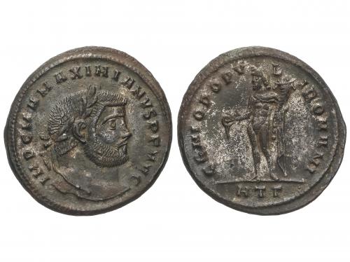 IMPERIO ROMANO. Follis. Acuñada el 294-295 d.C. MAXIMIANO HÉ