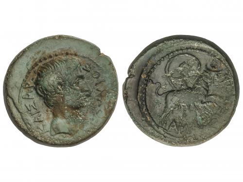 IMPERIO ROMANO. AE 23. Acuñada el 27 a.C.-14 d.C. AUGUSTO. A