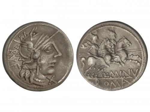 REPÚBLICA ROMANA. Denario. 122 a.C. MINUCIA. Q. Minucius Ruf