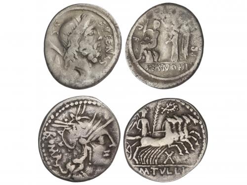 REPÚBLICA ROMANA. Lote 2 monedas Denario. 59 a.C y 120 a.C. 