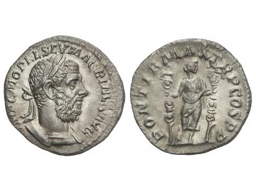 IMPERIO ROMANO. Denario. Acuñada el 217-218 d.C. MACRINO. An