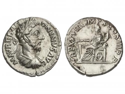 IMPERIO ROMANO. Denario. Acuñada el 179-180 d.C. MARCO AUREL