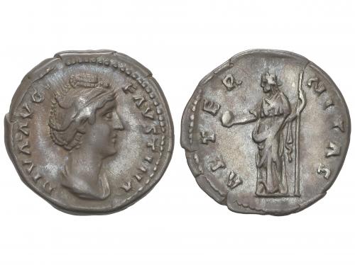 IMPERIO ROMANO. Denario. Acuñada posterior al 141 d.C. FAUST