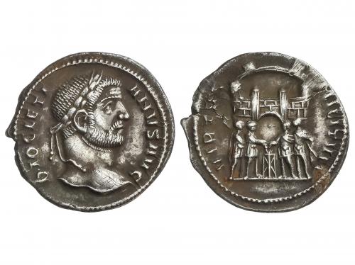 IMPERIO ROMANO. Argénteo o Silícua. Acuñada el 295 d.C. DIOC