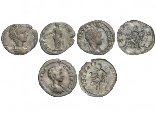 IMPERIO ROMANO. Lote 3 monedas Denario. GETA (2) y ALEJANDRO