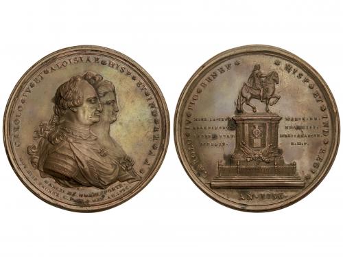 CARLOS IV. Medalla Monumento a Carlos IV. 1796. MÉXICO. Anv.