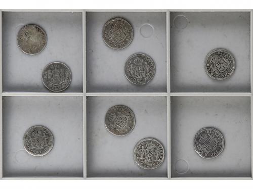 CARLOS III. Lote 9 monedas 1/2 Real. 1771 a 1784. MÉXICO. A 