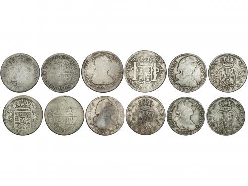 CARLOS III. Lote 6 monedas 2 Reales. 1766, 1788. MADRID (5),