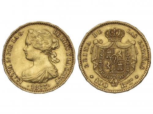ISABEL II. 100 Reales. 1863. MADRID. 8,35 grs. (Pequeños gol