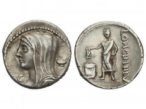 REPÚBLICA ROMANA. Denario. 55 a.C. CASSIA. L. Cassius Longin