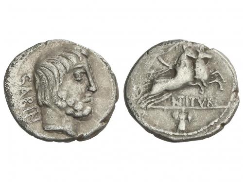 REPÚBLICA ROMANA. Denario. 89 a.C. TITURIA. L. Titurius L. f