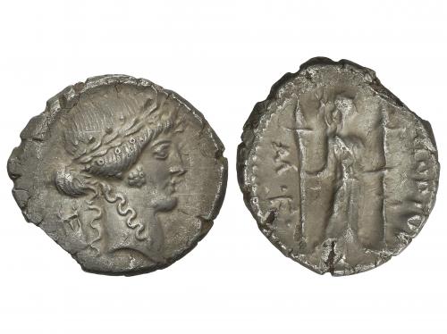 REPÚBLICA ROMANA. Denario. 42 a.C. CLAUDIA. P. Claudius M.f.