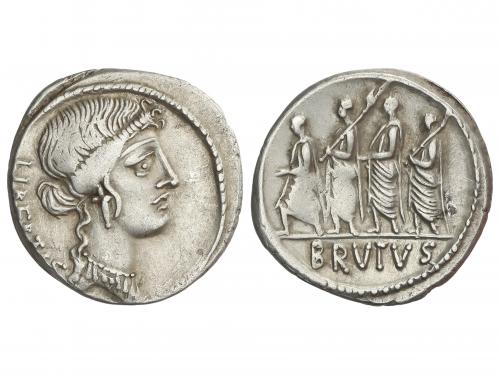 REPÚBLICA ROMANA. Denario. 54 a.C. JUNIA. Q. Caepio Brutus. 