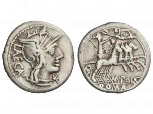 REPÚBLICA ROMANA. Denario. 125 a.C. PORCIA. Marcius Porcius 