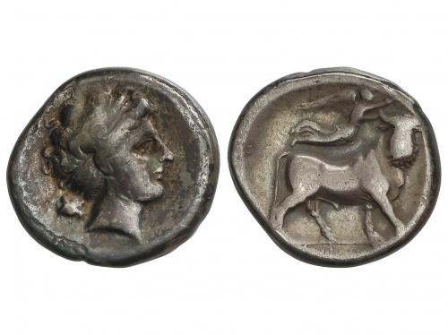 MONEDAS GRIEGAS. Didracma. 320-300 a.C. NEAPOLIS. CAMPANIA. 