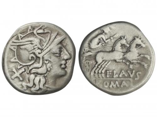 REPÚBLICA ROMANA. Denario. 150 a.C. DECIMIA. Decimius Flavus
