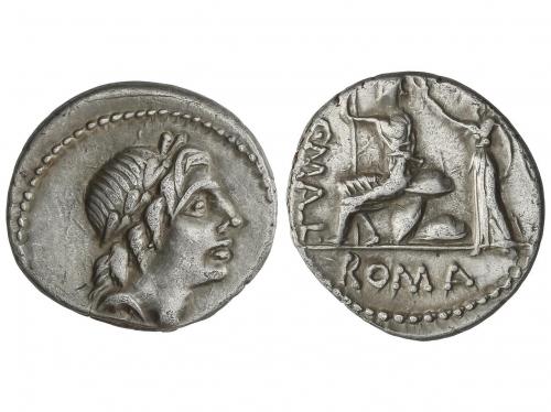 REPÚBLICA ROMANA. Denario. 91 a.C. POBLICIA. Caius Poblicius