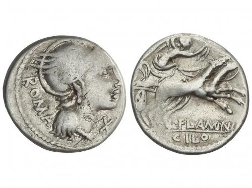 REPÚBLICA ROMANA. Denario. 109-108 a.C. FLAMINIA. Lucius Fla
