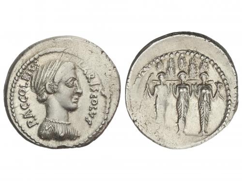 REPÚBLICA ROMANA. Denario. 43 a.C. ACCOLEIA. P. Accoleius La