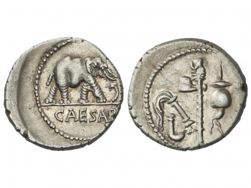IMPERIO ROMANO. Denario. 54-51 a.C. JULIO CÉSAR. Anv.: CAESA