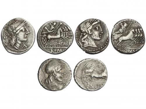 REPÚBLICA ROMANA. Lote 3 monedas Denario. CORNELIA, PAPIRIA 