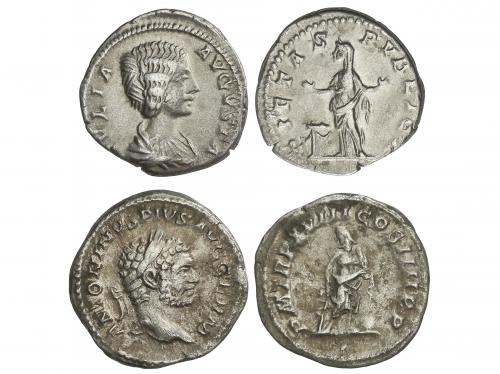 IMPERIO ROMANO. Lote 2 monedas Denario. JULIA DOMNA y CARACA